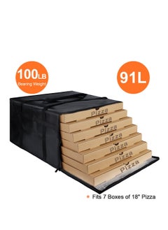 KASTWAVE Insulated Pizza Delivery Bag for Carry Hot, Insulated Reusable Tote Bag, 20" x 20" x 14" Insulated Food Delivery Bag, Grocery Cooler Bags for Catering/Doordash, Commercial Food Warmers (Black, 1Pk)  - Image 4