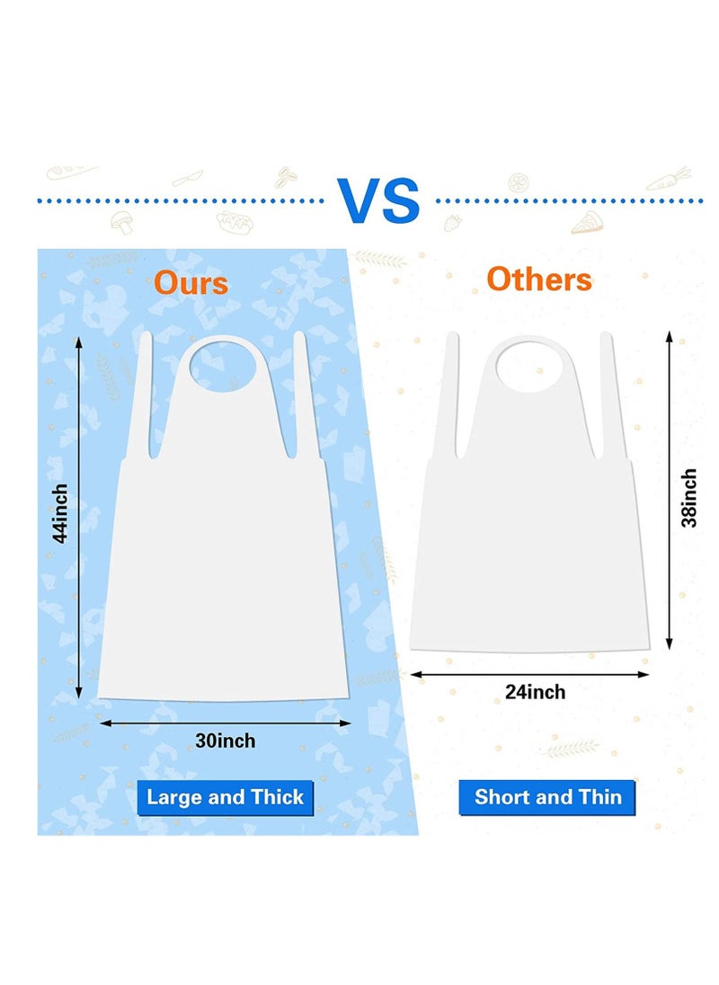 Excefore - 100 Pack Large Disposable Aprons Clear Plastic Waterproof Individually Wrapped Painting Aprons for Adults Painting Cooking Picnic Party - Image 1