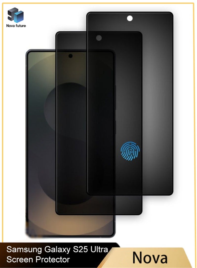 Nova future 2 Pack Samsung Galaxy S25 Ultra Privacy Screen Protector, [30° Anti-Spy][Fingerprint Unlocking][9H Hardness][Bubble Free][Anti Scratch] Full Coverage Tempered Screen Protector for Samsung S25 Ultra 6.9 inch (Boxed, 2PCS) - Image 1