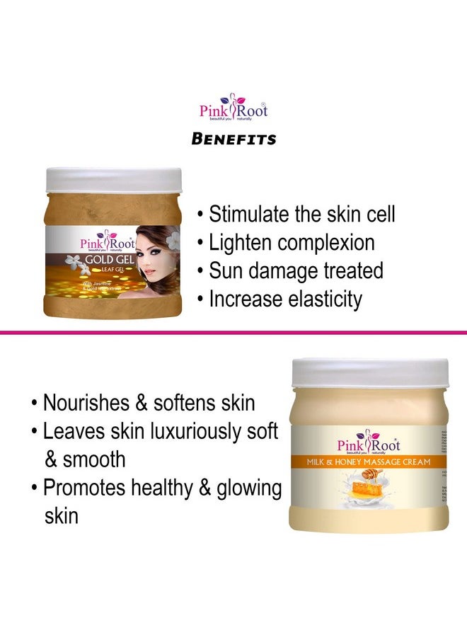 Pink Root - Pink Root Gold Gel 500ML with Milk & Honey Massage Cream 500ml - Image 1