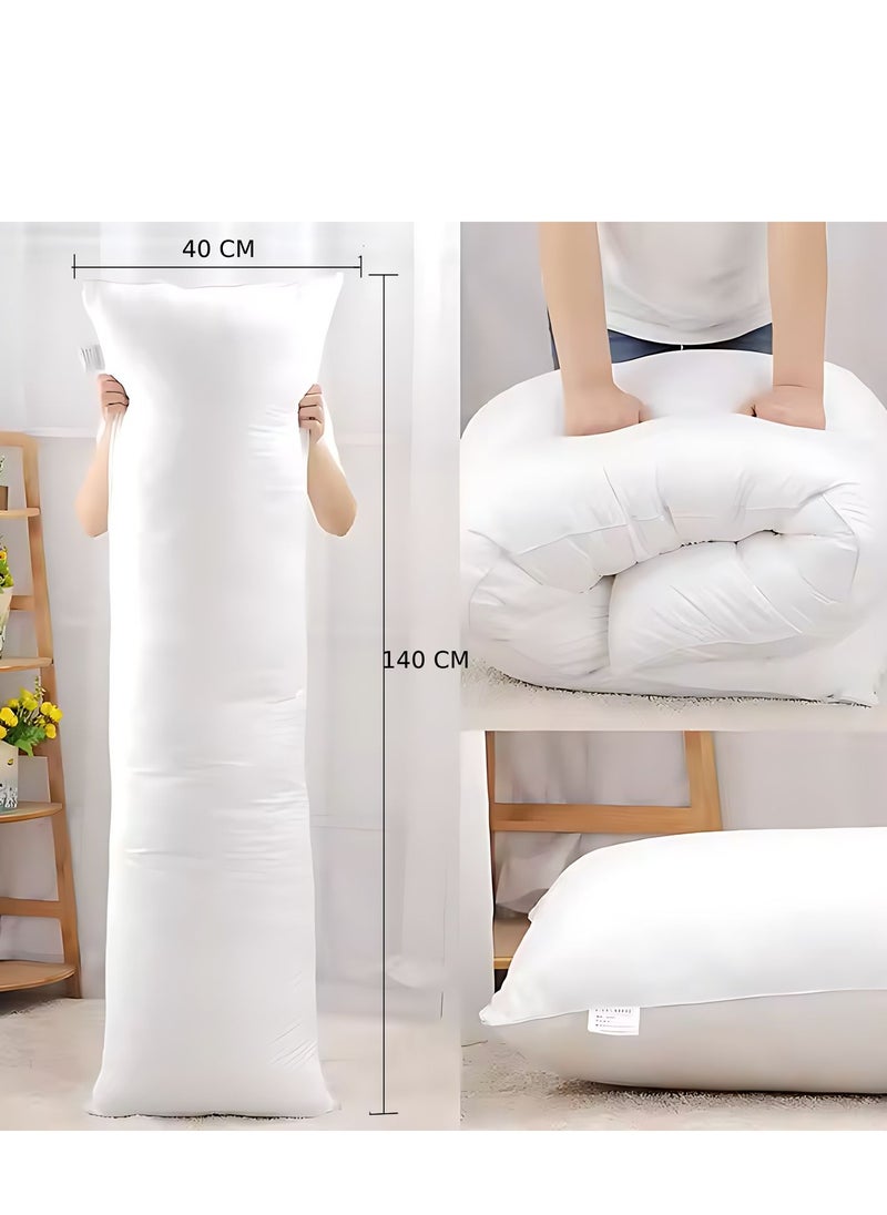 MAXQON 1-Piece Body Pillow Striped White, Long Pillow Soft Microfiber Anti Allergic&Anti-bacterial, Size(40x140CM)  - Image 2