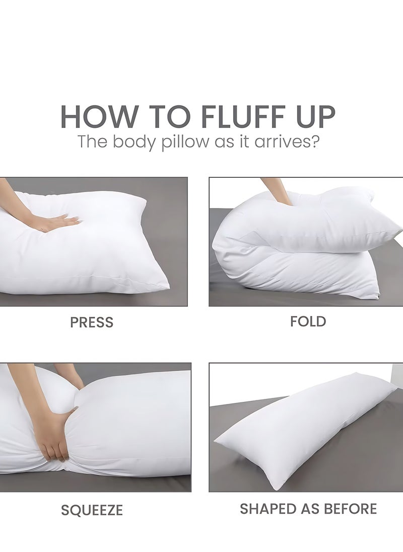 MAXQON 1-Piece Body Pillow Striped White, Long Pillow Soft Microfiber Anti Allergic&Anti-bacterial, Size(40x140CM)  - Image 4