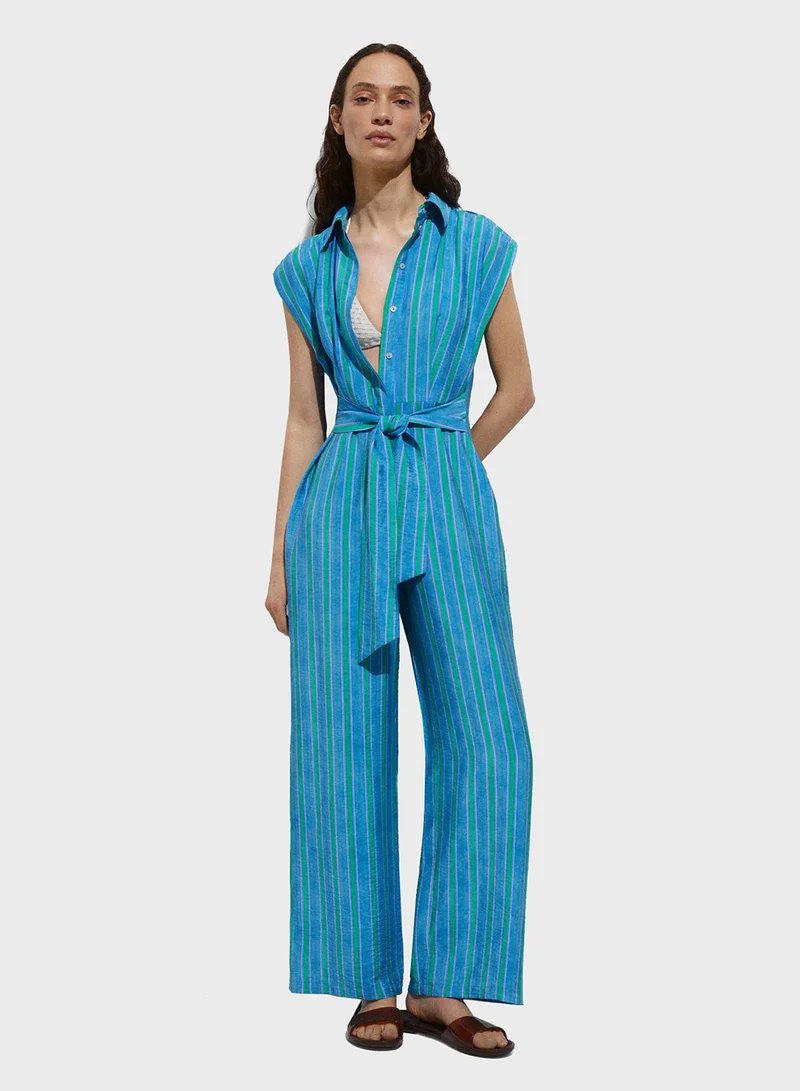 مانجو Bow Shirt Jumpsuit