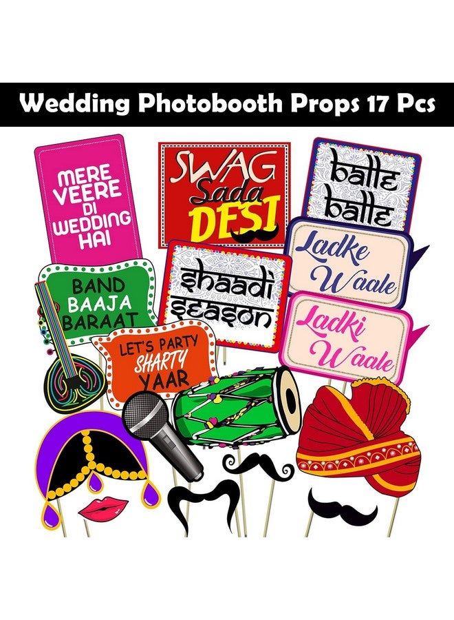 Party Propz Party Propz Wedding Props - 17 Pcs Wedding Decoration Items, Haldi Mehndi Decoration Items for Marriage, Haldi Ceremony Decorations, Haldi Decoration Items for Marriage, Haldi Props - Image 2
