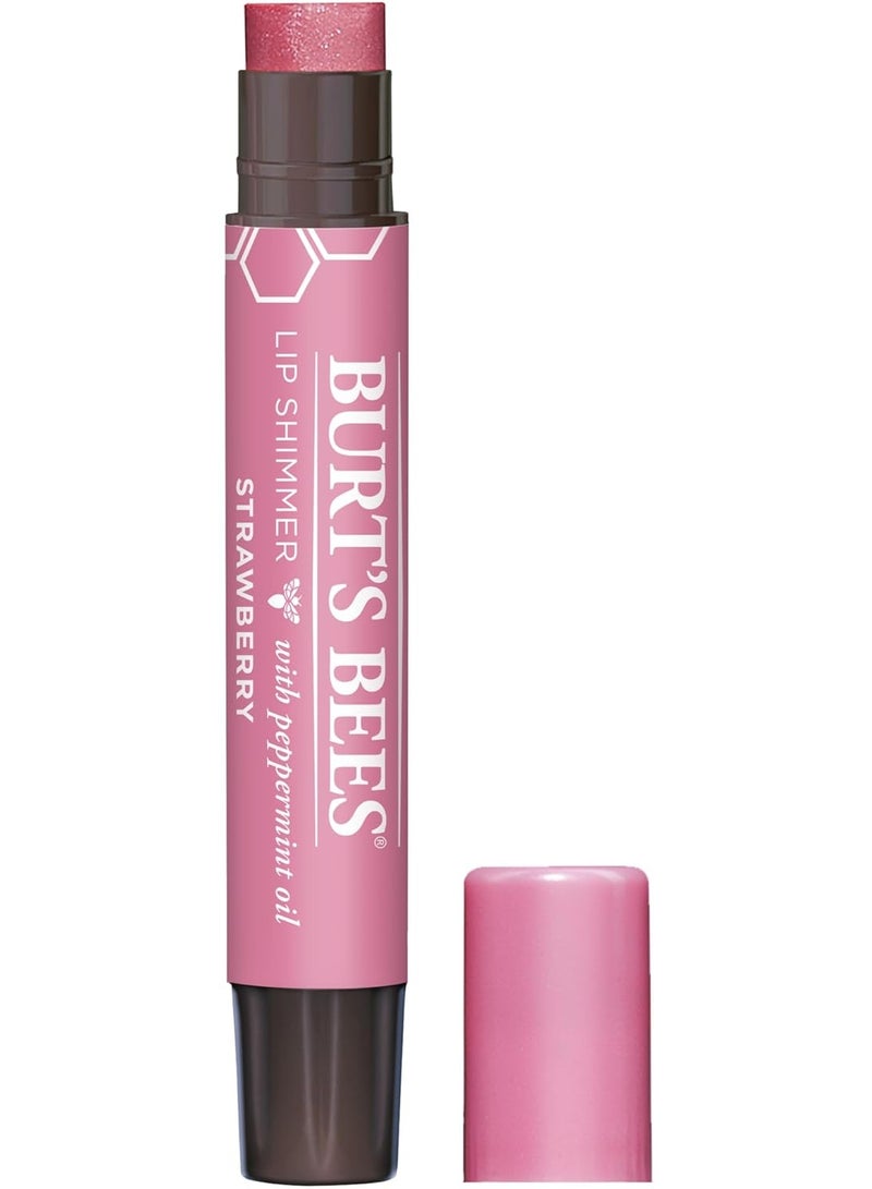 Burt's Bees 100% Natural Moisturizing Lip Shimmer, Strawberry | 2.55g - Image 1