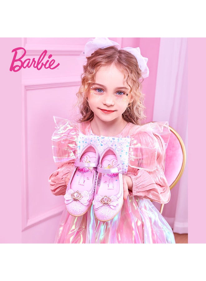 Barbie Babi Children's Shoes, Spring And Autumn Kids' Leather Shoes, Girls' Pink Princess High Heels, Crystal Shoes, Sweet Da3732, Pink, Size 31 - Image 3