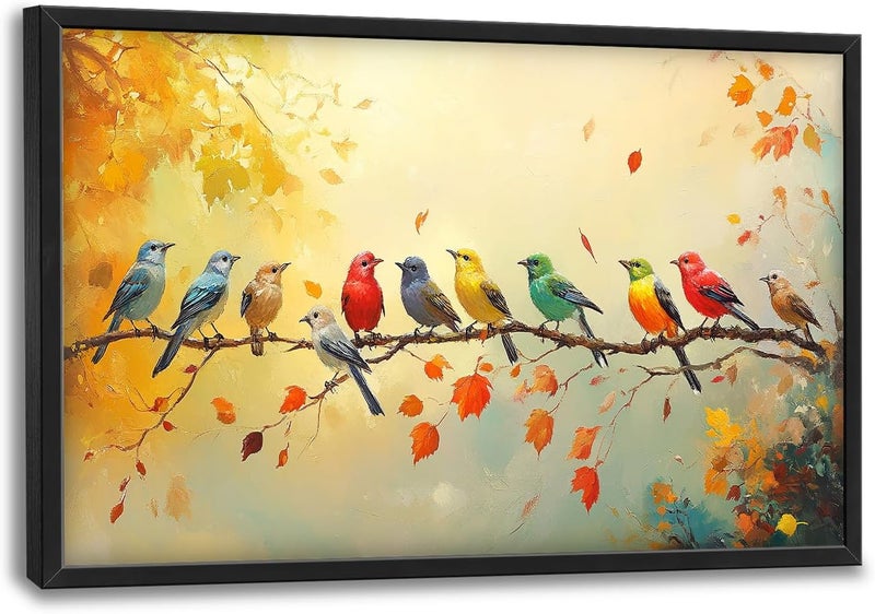 Fuzawet Colorful Birds Framed Canvas Wall Art - Image 1