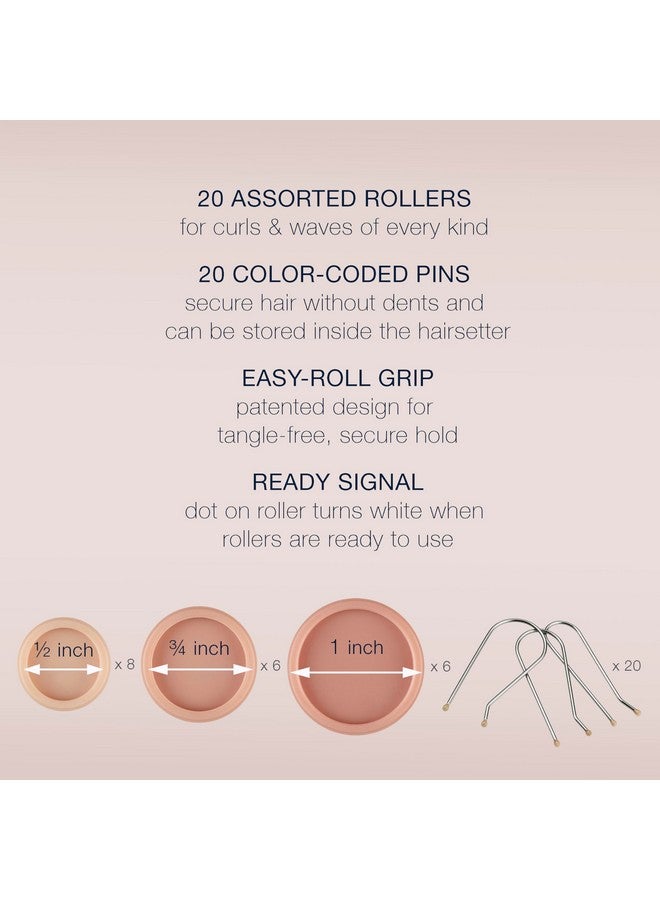Conair Double Ceramic Hot Rollers for Long, Medium, and All Hair - Hair Curler - Hair Roller Clips Included - 1/2 inch, 3/4 inch, and 1 inch Rollers - Image 4