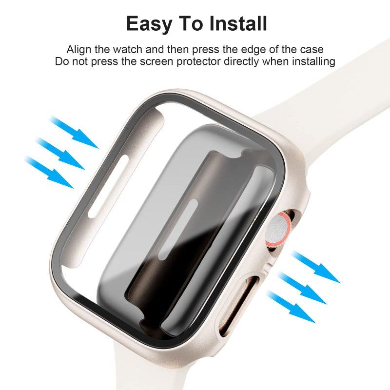 BHARVEST 10 Pack Case for Apple Watch SE (2nd) Series 6/SE/5/4 44mm with Tempered Glass Screen Protector, Stylish Matte Frosted Design Scratch Resistant Hard PC Bumper Cover - Image 4