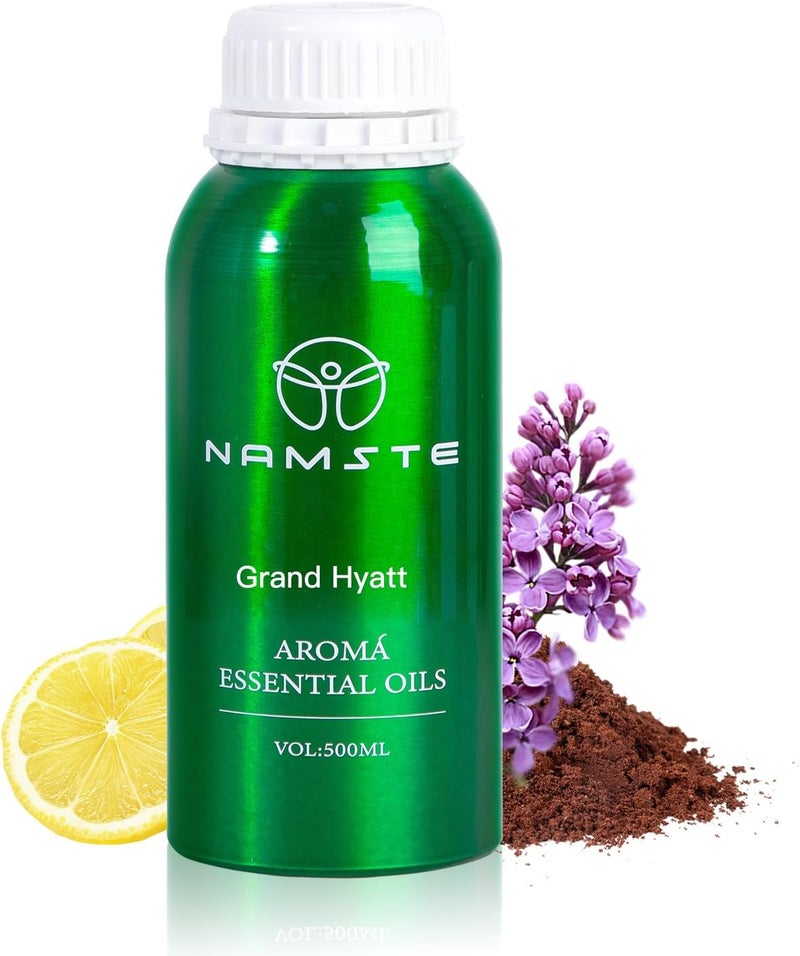 NAMSTE زيت عطري - زيت ناشر عطري برائحة الفندق مستوحى من جراند حياة - 500 مل زيت عطر نقي للعلاج بالروائح لآلة تعطير الهواء، رائحة فاخرة للمنزل ورائحة فندق للناشر - Image 1
