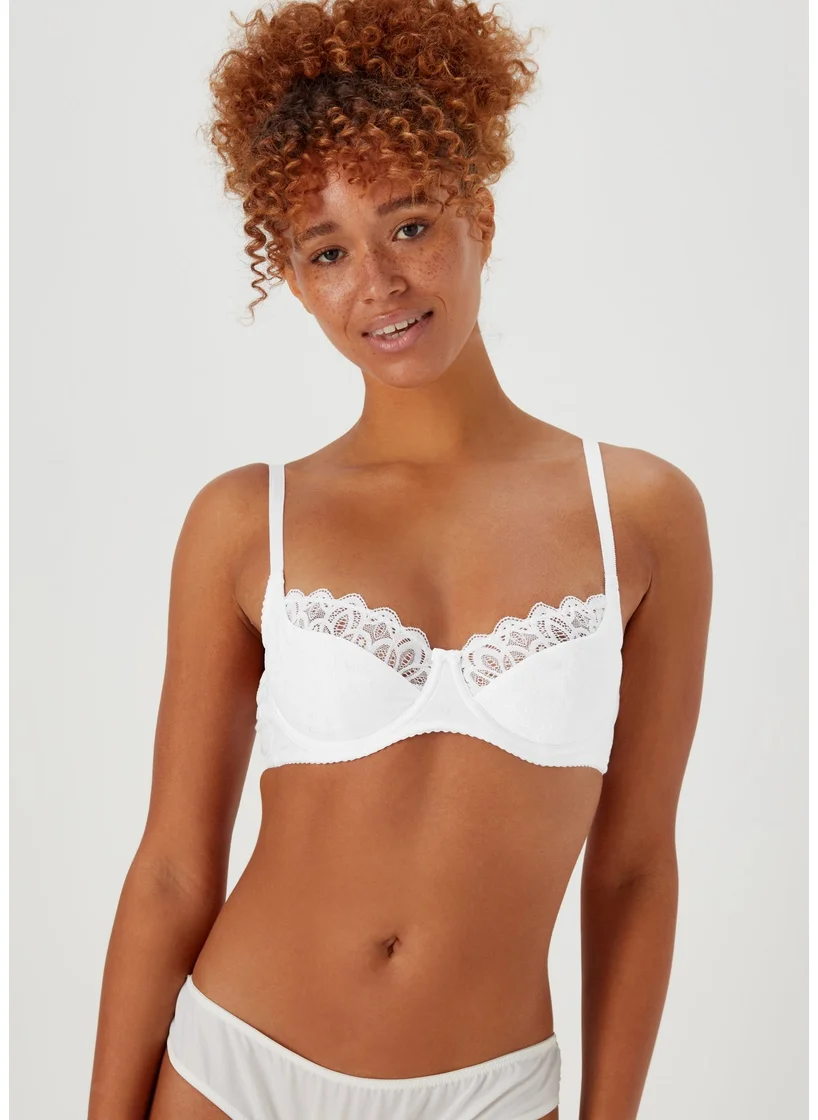 Matalan White Jacquard Underwire Bra