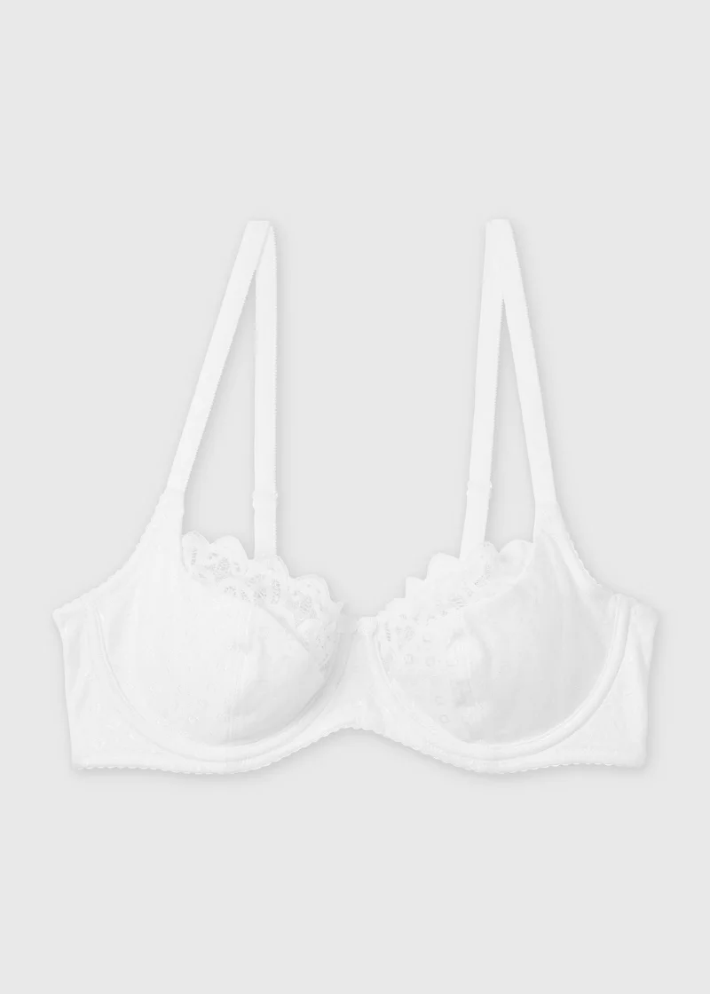 Matalan White Jacquard Underwire Bra