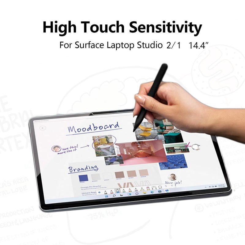 Megoo [3 Pack] Glass Screen Protector for Surface Laptop Studio 2 / Laptop Studio, 9H Scratch Resistance/Anti Fingleprint/HD Clear Shield/Ultra Sensitive,Compatible with Surface Slim Pen 2 - Image 4