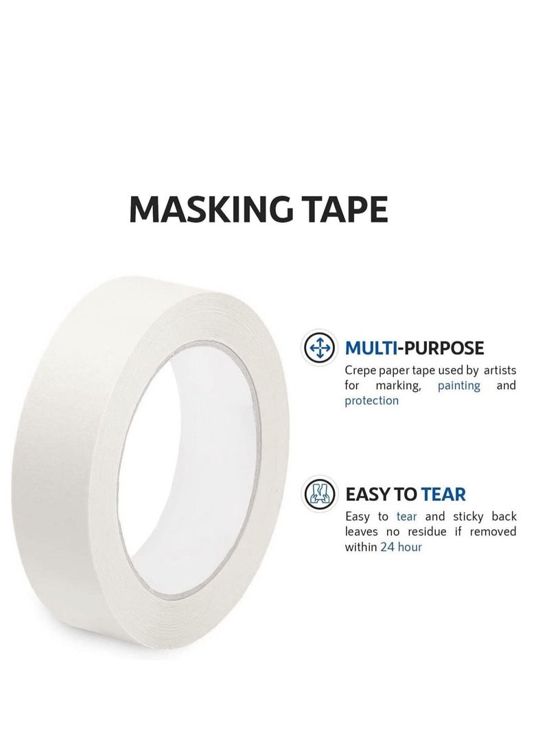 MARKQ Masking Tape, 36 Rolls White Strong Adhesive Tape for Painting, Decorating, DIY Home, Office, School Stationery, Arts, DIY Crafts etc, 1 inch x 20 yards  - Image 3