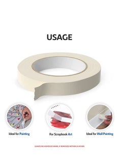 MARKQ Masking Tape, 36 Rolls White Strong Adhesive Tape for Painting, Decorating, DIY Home, Office, School Stationery, Arts, DIY Crafts etc, 1 inch x 20 yards  - Image 4