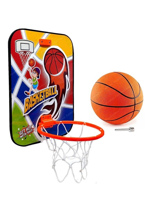 FunBlast Basketball for Kids - Wall Mount Adjustable Basket Ball Kit for Kids, Basketball Hoop for Kids, Kids Basketball Toys, Indoor and Outdoor Games for Boys & Kids - Image 1