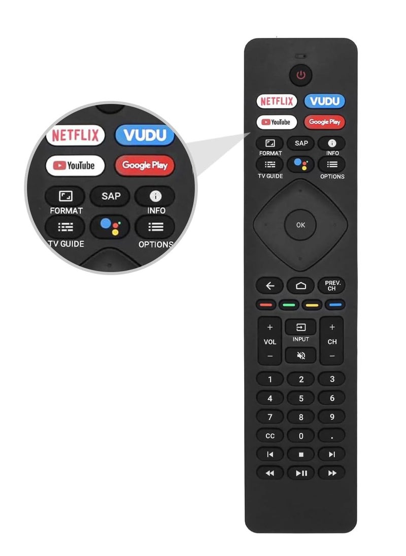 Generic - Philips Universal TV Remote Control Compatible for Android Smart LCD LED 4K TV 65PFL5504/F7 50PFL5604/F7 65PFL5766/F7 55PFL5704/F7 75PFL5604/F7 47PFL6704D/F7 - Image 1