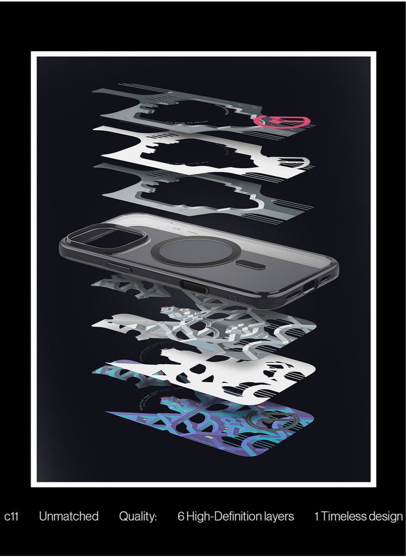 Spigen - Ultra Hybrid T MagFit for iPhone 16 PRO Case Cover [Camera Control Button Cover] with MagSafe [3D Spatial Effect with Hexa-Layer Print] - C11 Navigator - Image 1