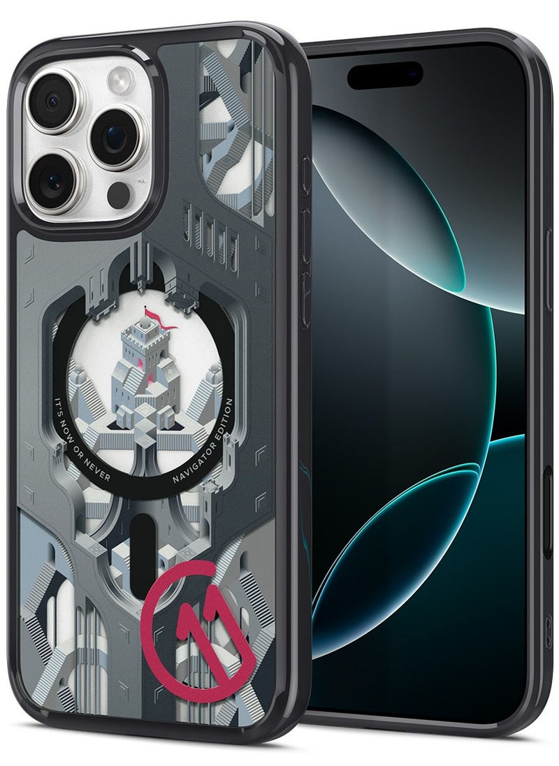 Spigen - Ultra Hybrid T MagFit for iPhone 16 PRO Case Cover [Camera Control Button Cover] with MagSafe [3D Spatial Effect with Hexa-Layer Print] - C11 Navigator - Image 1
