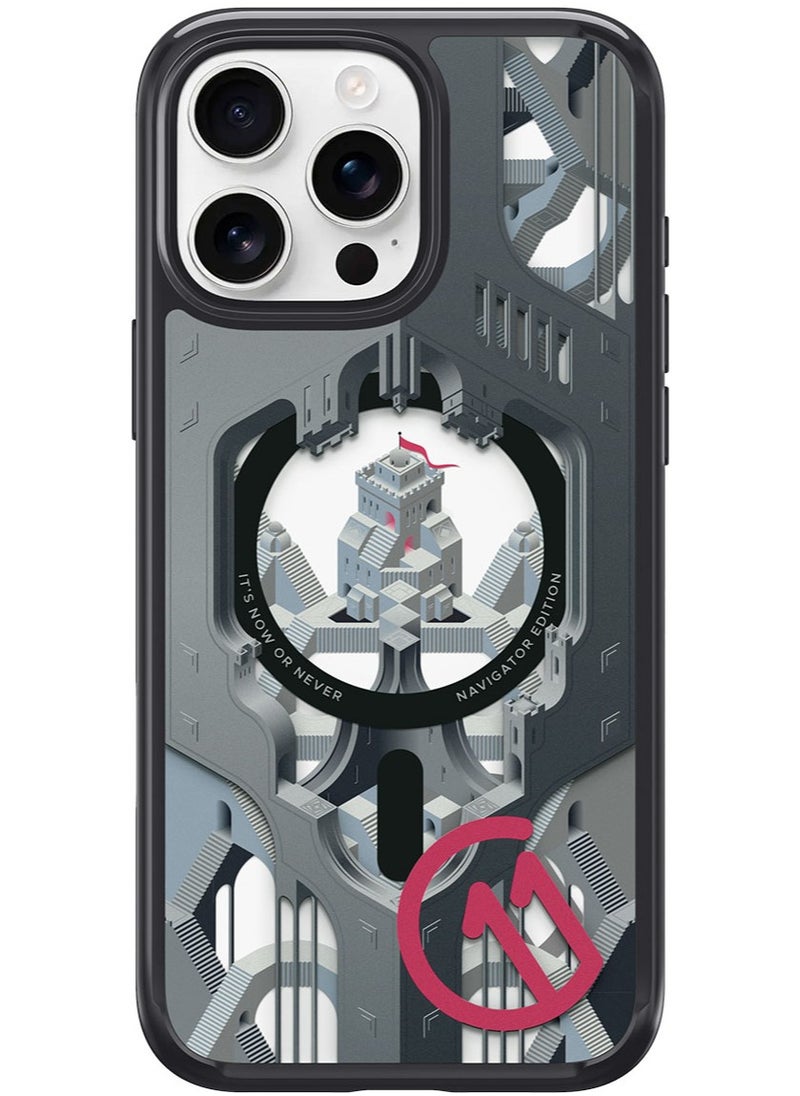 Spigen - Ultra Hybrid T MagFit for iPhone 16 PRO Case Cover [Camera Control Button Cover] with MagSafe [3D Spatial Effect with Hexa-Layer Print] - C11 Navigator - Image 1