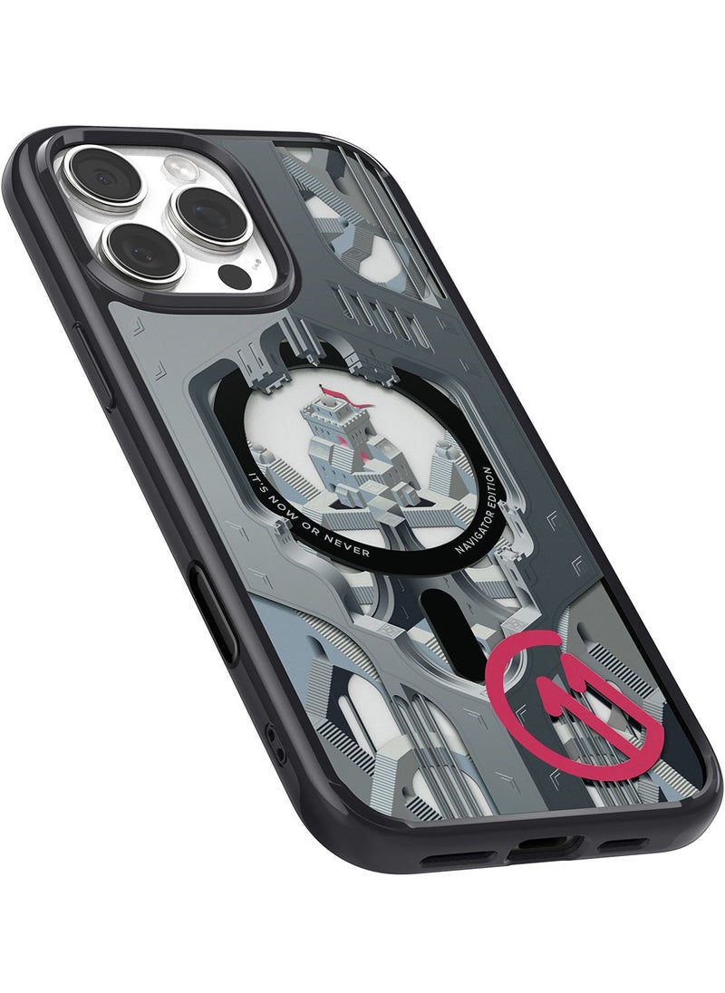 Spigen - Ultra Hybrid T MagFit for iPhone 16 PRO Case Cover [Camera Control Button Cover] with MagSafe [3D Spatial Effect with Hexa-Layer Print] - C11 Navigator - Image 1