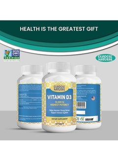Oladole Natural Oladole Natural Vitamin D3 10,000 IU- 120 Softgels | High Potency Formula Supports Healthy Bones, Teeth, Muscles & Immune Function | Non-GMO, Gluten-Free | Mood Enhancer, Daily Wellness Essential  - Image 4