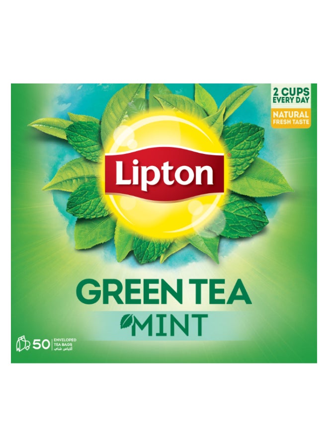Lipton  Green Tea Mint, 50 Envelope Teabags 50 Teabags (65g) - Image 1