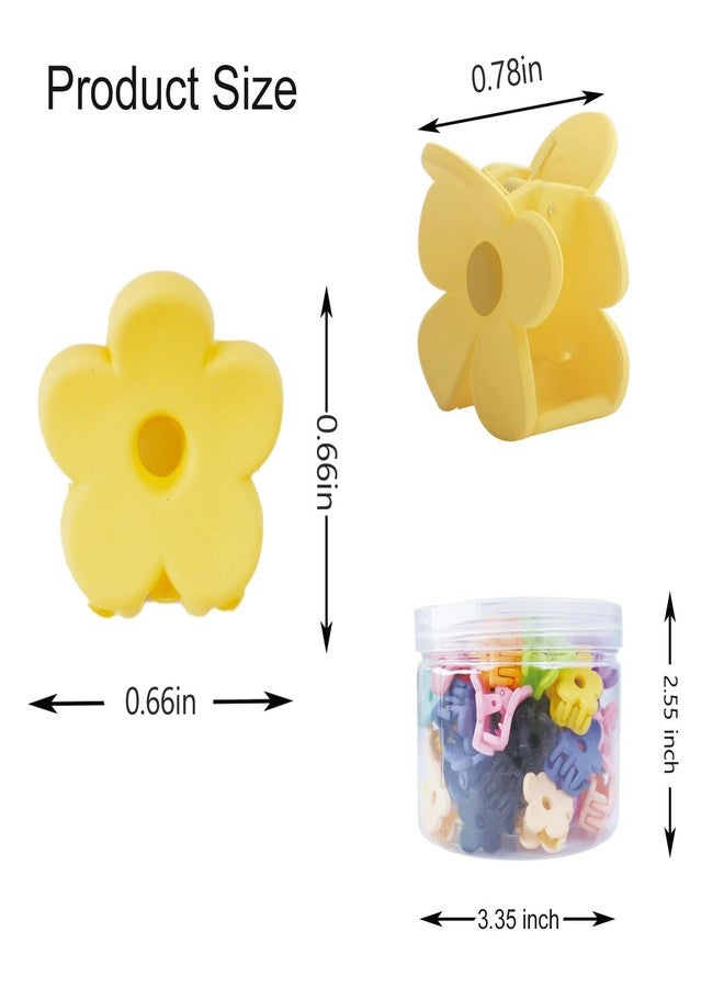 La Jolie Jasmin Small Cute Flower Hair Clips for Hair Accessories Hair Claw Clips for Women and Girls Cream Color, 50 PCS - Image 2