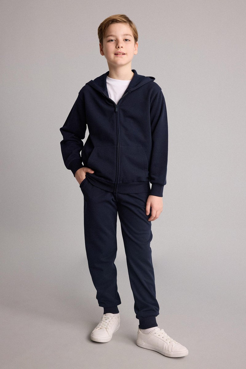 DeFacto Blue Boy Boy Hooded Zip-Up Cardigan Casual - Image 2