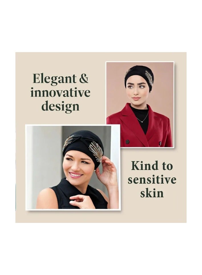 Rung Women Luxury Hat Carolina Black Laurel Crown - Image 3