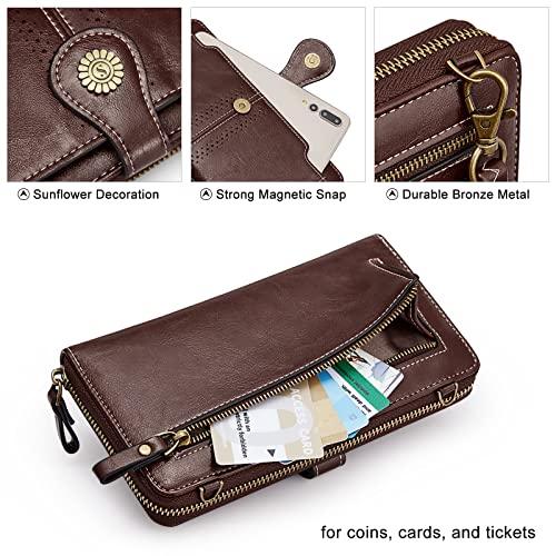 S-ZONE Vegan Leather Crossbody Bags for Women Small Cell Phone Purse RFID Blocking Clutch Purses with 2 Straps - Image 5