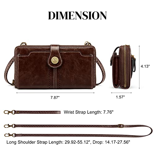 S-ZONE Vegan Leather Crossbody Bags for Women Small Cell Phone Purse RFID Blocking Clutch Purses with 2 Straps - Image 3