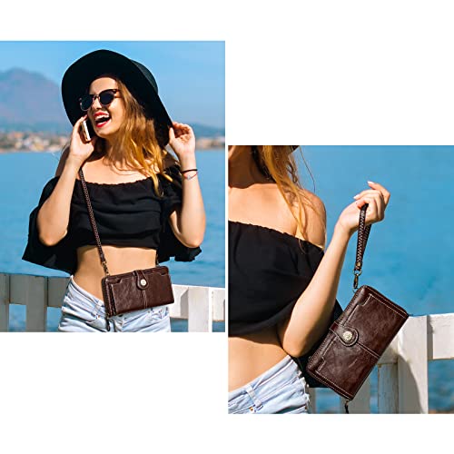 S-ZONE Vegan Leather Crossbody Bags for Women Small Cell Phone Purse RFID Blocking Clutch Purses with 2 Straps - Image 2