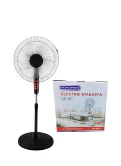 micro speed Micro Speed   Electric Stand Fan, 3-Speed Settings, Copper Motor, BLACK  - Image 1