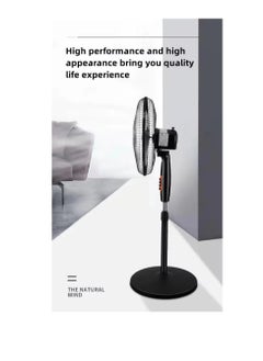 micro speed Micro Speed   Electric Stand Fan, 3-Speed Settings, Copper Motor, BLACK  - Image 5