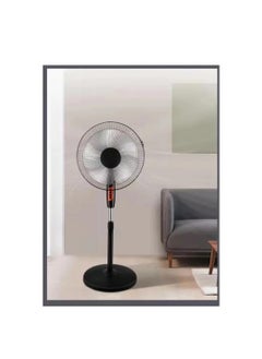 micro speed Micro Speed   Electric Stand Fan, 3-Speed Settings, Copper Motor, BLACK  - Image 2