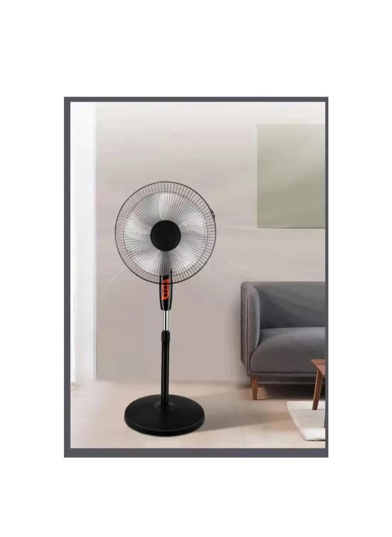 Micro Speed   Electric Stand Fan, 3-Speed Settings, Copper Motor, BLACK