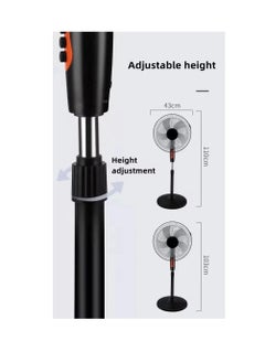 micro speed Micro Speed   Electric Stand Fan, 3-Speed Settings, Copper Motor, BLACK  - Image 4