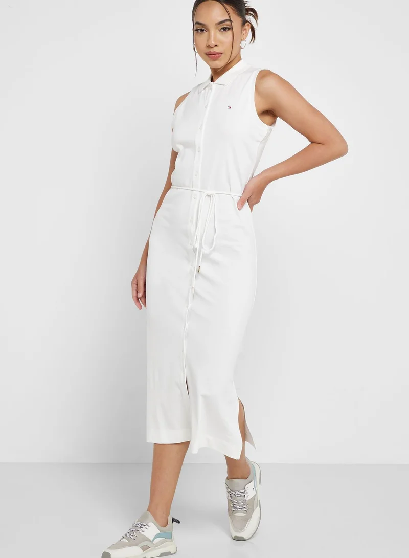 TOMMY HILFIGER Polo Neck Button Detail Dress