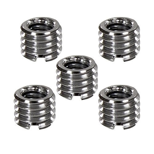 Foto&Tech Metal 1/4 inch to 3/8 inch Tripod Thread Adapter, Easy Mount Convert Screw Adapter for Tripod Monopod Ballhead, Reducer Bushing for Camera Video Equipment DSLR SLR Mic Boom Stand (5 Pieces) - Image 1