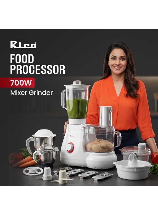 Rico 700W Coconut Scraper & Mixer Grinder | Multi-Functional Food Processor with Blender, Citrus Juicer, Masala & Chutney Jar | 2-Year Replacement Warranty - Image 3