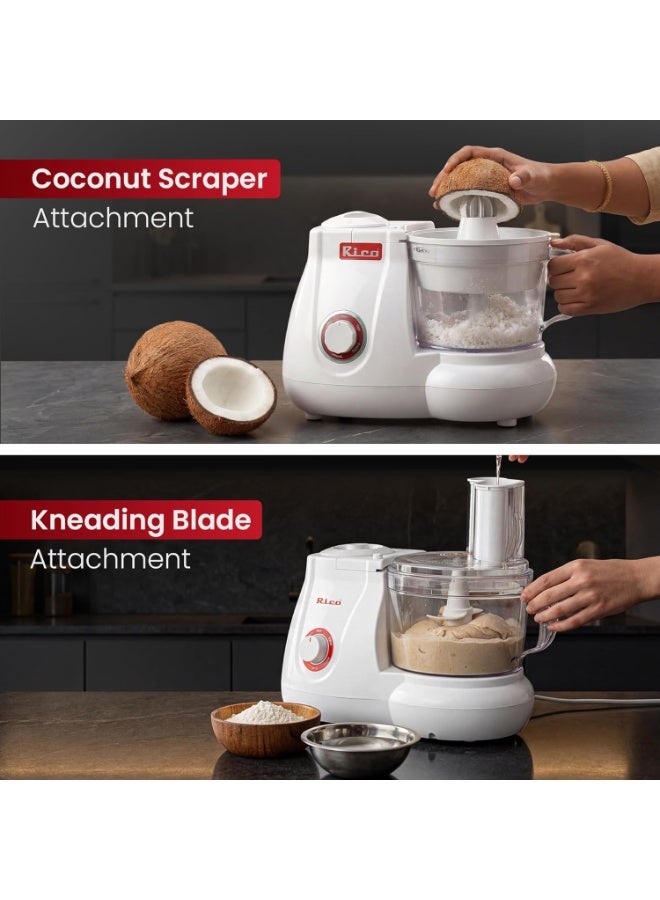 Rico 700W Coconut Scraper & Mixer Grinder | Multi-Functional Food Processor with Blender, Citrus Juicer, Masala & Chutney Jar | 2-Year Replacement Warranty - Image 2