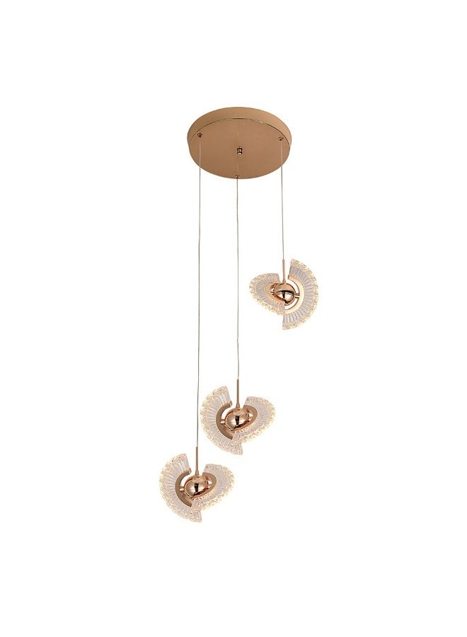 DANUBE HOME Danube Home Pendant Acrylic+Metal D30Xh100 Led Gold A001/3H | Contemporary Pendant Lamps | Hanging Lanterns | Modern Design Indoor Lighting For Bedroom Dining Living Room  - Image 2