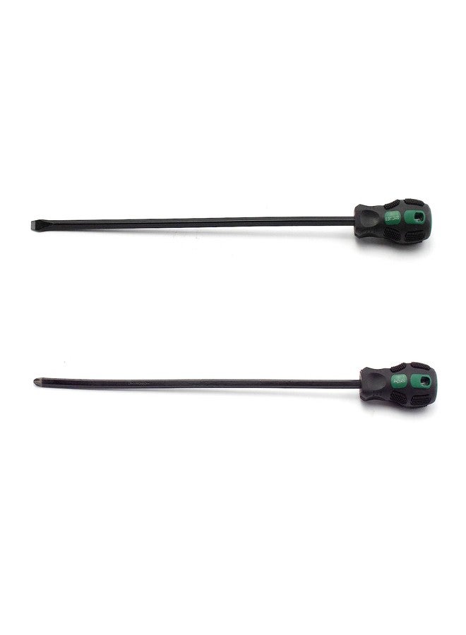 VCT 2pc 22-1/2" Inch Extra Long Thin Shaft Jumbo Screwdriver Set Phillips & Flat - Image 1