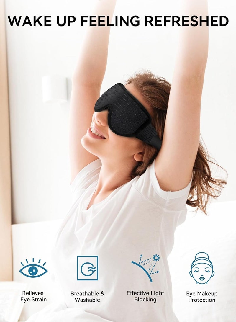 Sleep Mask, Eye Mask for Sleeping, Breathable Sleeping Mask for Men Women, 3D Comfort Contoured for Side Sleepers, Light Blocking Sleeping Mask for Home, Office, Travel, Meditation, Yoga - Image 2