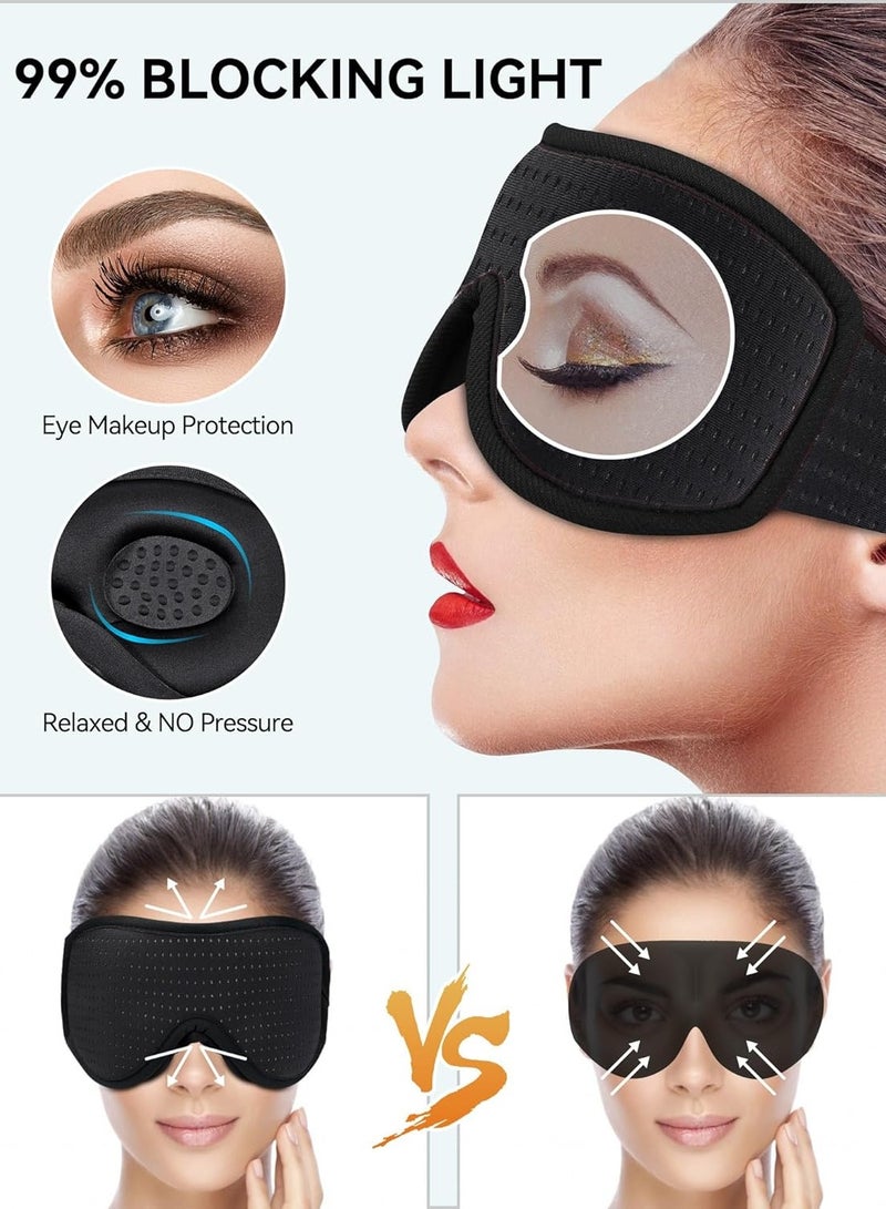 Sleep Mask, Eye Mask for Sleeping, Breathable Sleeping Mask for Men Women, 3D Comfort Contoured for Side Sleepers, Light Blocking Sleeping Mask for Home, Office, Travel, Meditation, Yoga - Image 3