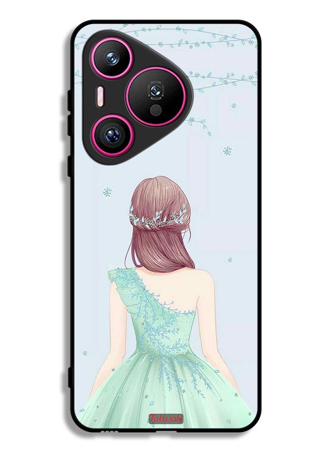 Tolwak Huawei Pura 70 Protective Case Cover Cute Girl In Floral Dress - Image 1