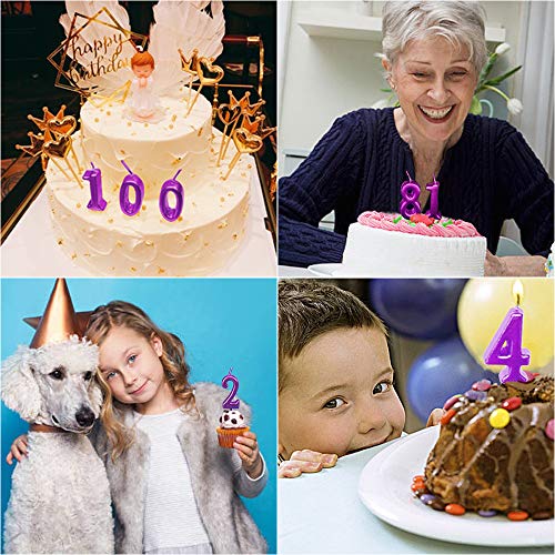 XNOVA 7th Birthday Candle Seven Years Purple Happy Birthday Number 7 Candles for Cake Topper Decoration for Party Kids Adults Numeral 70 47 27 37 77 75 - Image 4