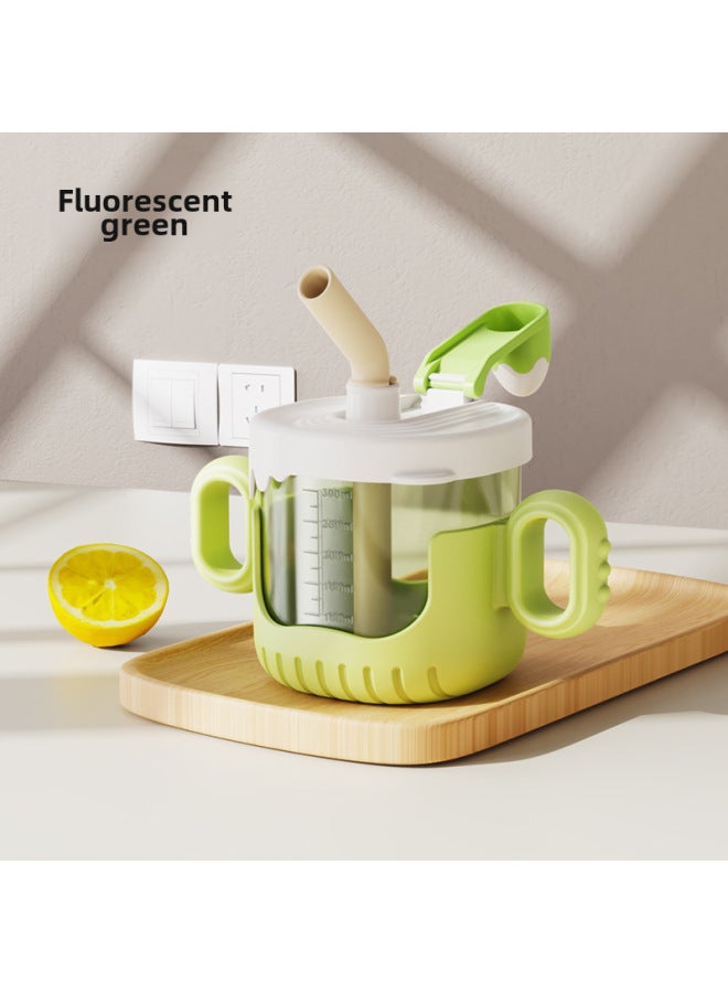 Drinking Cup For Babies With Handle Scale Baby Straw Cup Milk Cup Drop-resistant Children's Water Cup