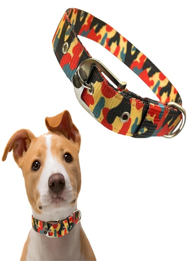 ويستيرن إرا طوق كلاب بنقشة نايلون مستوحاة من العصر الغربي - متين، مريح، قابل للتعديل، مزود بحلقة D آمنة لربط المقود، مقاوم للعوامل الجوية، خفيف الوزن، أنيق، تصميم يدوم طويلاً للاستخدام اليومي (عشوائي، صغير) - Image 1